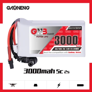 GAONENG BNG 3000mAh 2S1P 7.4 V 5C/10C Lipo Baterie Indicator de Putere pentru Fatshark Dominator Skyzone Aomway Ochelari FPV RC Drone