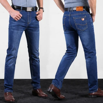 2021 Toamna Iarna Noi Bărbați Elastic de Bumbac Stretch Blugi Pantaloni Drepte se Potrivesc Denim Pantaloni Barbati Brand de Moda de Mare Dimensiune 38 40