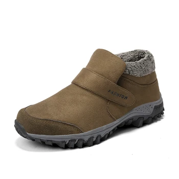 Vancat 2019 Oameni Noi Cizme De Iarna Pantofi Blană Cald Zapada Ghete Barbati Cizme De Iarna De Muncă Pantofi Pentru Bărbați Încălțăminte De Moda De Pluș Glezna Cizme