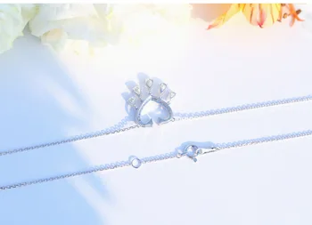 14K Aur Alb Inima Femei de Lux Diamant Colier cu Pandantive pentru Femei Bohemia Nunta de Aur Colier Cadou Bine Moda Bijuterii