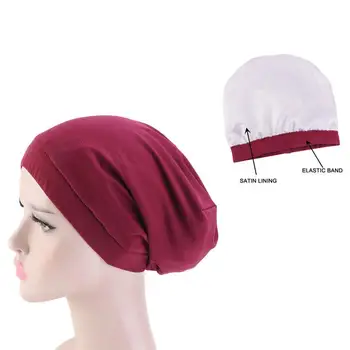 Femeile Turban Headscar De Schi Slouch Hat Capac Largi Căciuli Capota Chimioterapie Cancer Elastic Satin Căptușeală Chelioși Musulmane Cap Arabe