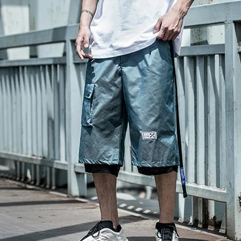 11 BYBB E ÎNTUNERIC Reflectorizante Design Hip Hop Pantaloni Barbati Joggeri Harajuku pantaloni Scurți de Vară Buzunar Streetwear Vrac Pantaloni Casual