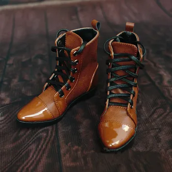 BJD papusa pantofi se potrivesc 1/3 dimensiune unchiul Martin high top Britanic stil stil coreean grupa de cizme cu despicare siret maro cizme din piele