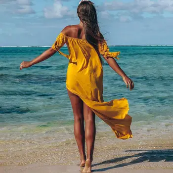 Elegant Plajă De Vară De Pe Umăr Maxi Rochie Femei Sexy Negru Liber De Vacanță Boho Rochii Lungi Solide În Vrac Sundress Vestidos