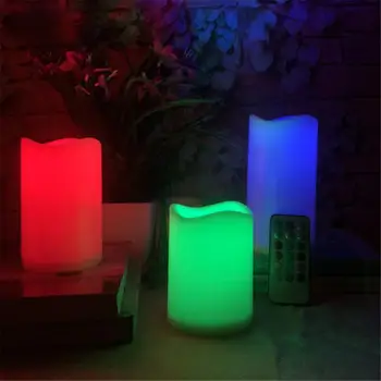 Fără flacără Electronic Lumanare LED RGB Cu Telecomanda Ceara Pilon Lumânare Pentru Lumânare de Crăciun de Anul Nou de Masă Lumină Decor Acasă