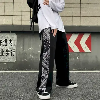 Imprimate vrac larg-picior drept pantaloni casual, de sex feminin ins valul 2020 toamna anului nou coreeană stil Harajuku totem liber casual larg-le