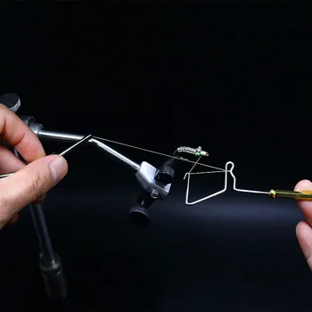 Royal Sissi 3pcs practice fly tying instrumente Rotative bici finisher built-in de jumătate hitch&Ceramice sfat fly tying bobinei titular&Threader