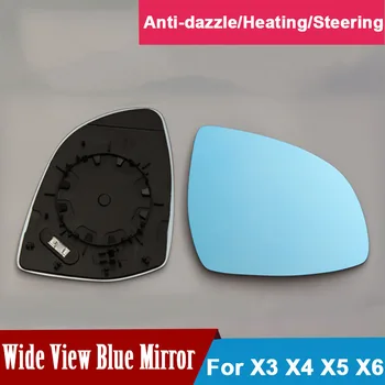 Încălzire cu LED-uri laterale Spate oglindă de semnalizare albastru curbură anti dezaburire orbitor oglinda retrovizoare pentru BMW X3 F25 X4 F26 X5 F15 X6 F16