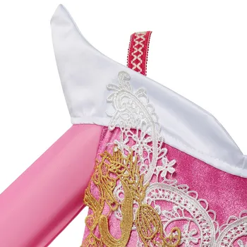 MUABABY Fete Deluxe frumoasa adormita Printesa Costum cu Maneci Lungi Concurs de Petrecere Rochie pentru Copii de imbracat haine de gala a 3-10T