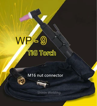 WP-9 racit cu aer argon sudura cu arc torch 4meter M16 piulita de comun tip împletitură de tub de silicon cu tub de oțel inoxidabil, sârmă de sudură