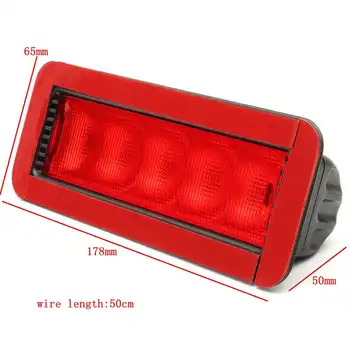 1buc Frana LED Opri Coada de Lumină Mașină Roșie 5LED 12V din Spate de Înaltă Monta Maneta Treia a 3-a Mașină de Lumină LED 0.5 W Plastic