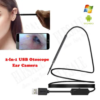 De înaltă Calitate 2-In-1 USB Otoscop Ureche Camera OTG Pentru Xiaomi Samsung Android PC Ureche de Curățare Camera Endoscop Earpick Instrument