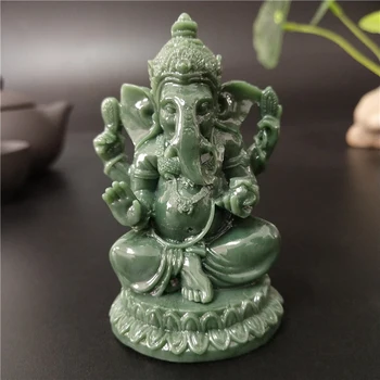 Domnul Ganesha Statuia lui Buddha Elefant Dumnezeu Sculptură Figurine făcute de Om de Jad Ornamente de Piatră Ambarcațiuni Grădină Acasă Ghiveci de flori Decor