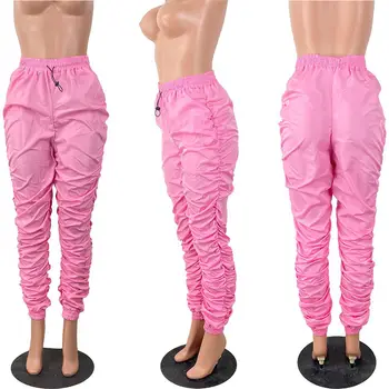 2020 Femei De Moda Solid Lung Liber Casual Pantaloni Cutat Aurumn Doamnelor Streetwear Normcore Hip Hop Pantaloni Poliester Cordon