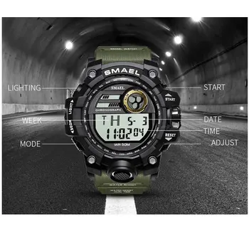 SMAEL Militară de Lux Ceasuri Sport cu LED-uri Impermeabil Bărbați Ceas Digital S-Șoc în aer liber, Ceas Electronic Bărbați Relogios Masculino