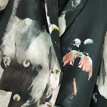 Toamna Femei ZA Haina Sacouri imprimeu Floral Maneca Lunga de Cauzalitate Cravată-Vopsite Costum Lady Liber Jachete Elegante Fete Potrivi Tinutele de Birou