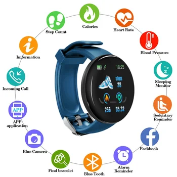 D18 Femei de Moda Bluetooth Ceas Inteligent Men Sport Tracker de Fitness Rata de Inima Brățară Pentru IOS Android amazfit gts