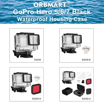 45M rezistent la apa de Locuințe Caz pentru GoPro Hero 5 6 7 Negru Scufundări de Protecție se arunca cu capul sub apă Acoperi pentru Go Pro Filtru Sac Accesorii
