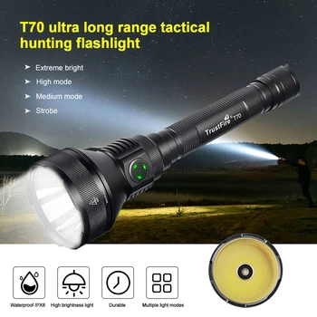Acumulator Trustfire T70 Puternic Lanterna LED-uri 2300lm 15W LED Lanterna Ultra rezistent la apa baterie Reîncărcabilă de Vânătoare Lanternă Tactic lumina