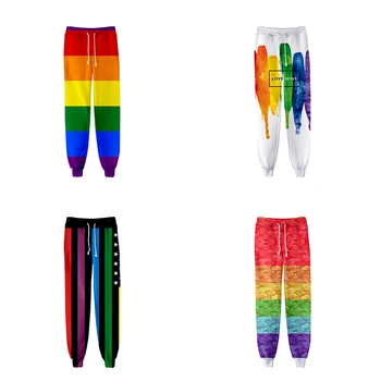 Lgbt Moda Hip Hop Bărbați Femei 3d Jogging Pantaloni Steag Curcubeu Lesbiene, Gay Casual Pantaloni Lungi Largi 3D Fitness pantaloni de Trening