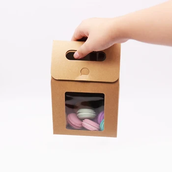 12pcs Pungă de Hârtie Kraft Kaki Candy Bag Favoruri de Nunta Cutie de Cadou Pachet Petrecere Copil de Dus Ambarcațiuni de Ambalare Saci Flip Cover