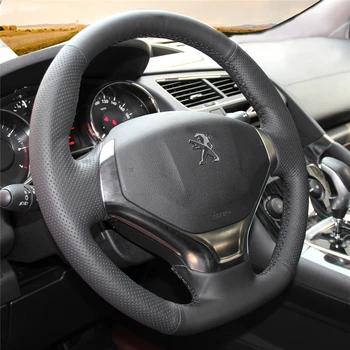 Mână Coase Piese Auto Accesorii Auto Negru Piele Artificiala Respirabil Masina Capac Volan pentru Peugeot 3008 2013