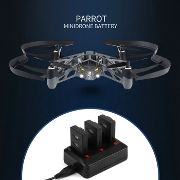 3PCS pentru Papagal Mini Drona 3.7 v 600mAh Baterie LiPo cu cablu de încărcare și 3 baterii în același timp