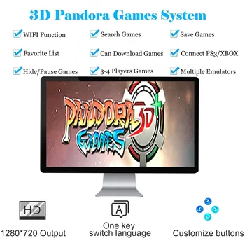 Pandora joc 3D WiFi 4018 în 1 Joc Arcade Consola HDMI/ VGA de Ieșire Jamma Cabinet pentru 2 player Luptă joc Video consola