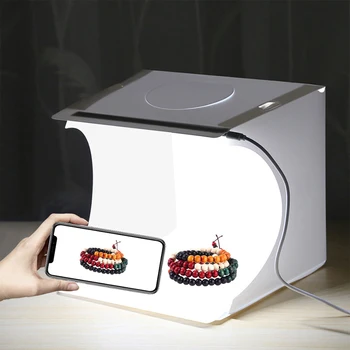 Pliere Studio Difuză Moale Caseta Lightbox 20*20cm Mini Cu LED Lumina Alb-Negru Fotografie de Fundal Studio Foto Cutie
