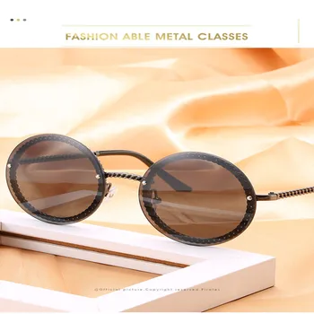 Rotund ochelari de Soare Femei 2020 Brand de Lux fără rame, ochelari de Soare lunetele de sol femme Nuante Femei ochelari de soare zonnebril femei UV400