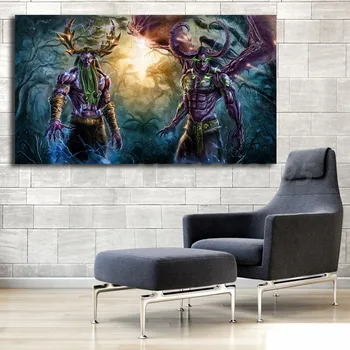 Lumea De Warcrafts Illidan Și Malfurion Stormrage Panza De Arta Poster Pictura Perete Imagine De Imprimare Acasă Decorare Dormitor Opera De Arta