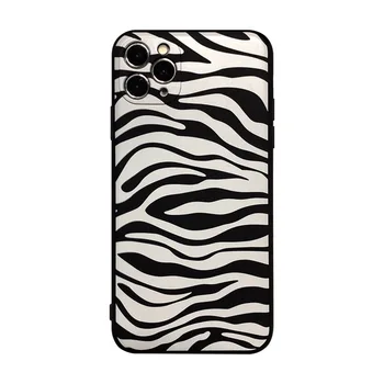 2021 Lăcuit Negru Model Zebra Caz Acoperire Pentru iPhone 12 12min 12Pro 12ProMax 11 11Pro 11ProMax SE2020 8 7 8Plus 7Plus X XR