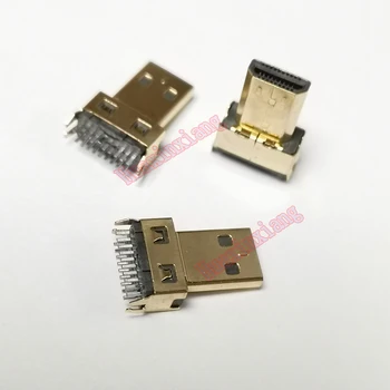 20BUC/Lot Micro HDMI de sex Masculin Jack conector 19PIN 19P Atelă de Tip D Placat cu Aur
