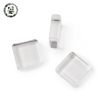 Pandahall 100 buc Transparent Pătrat de Sticlă Cabochons pentru Constatările de Bijuterii DIY Accesorii pentru fabricarea Clar 10x10x4mm