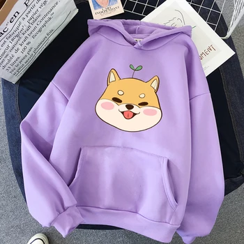 Jachete pentru Femei Desene animate Toamna Iarna Harajuku Kawaii Hanorace Câine Shiba Inu Femei Anime Imprimare Tricou Top Streetwear