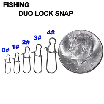 Ușor de a Prinde 150pcs/Cutie din Oțel Inoxidabil Duo-lock Snap Pivotante Frumos Fixează Pescuit Kit Pentru apă Sărată 0#-4#