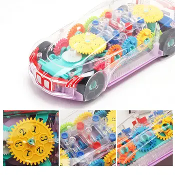 Copii Jucărie Mașină Cu Muzică de Lumină LED Electric Universal Transparent Echipament Concept Car Copil Cadou de Simulare Model de Masina Lumina de Jucărie