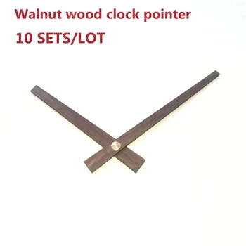 10 seturi Autentic lemn de nuc Negru mâinile ceas de perete ceas de mână DIY din lemn Masiv ceas indicator de înlocuire ac Cuarț ceas