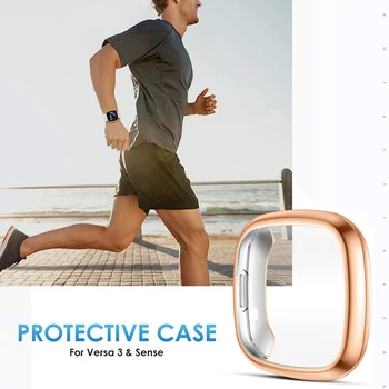 4-Pack Ecran Protector Caz pentru Fitbit Sens/Versa 3 TPU Ecran de Protecție Capacul Protector de Bara pentru Fitbit-Versa Smartwatch 3