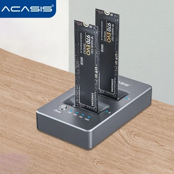 Acasis NVME Dual Bay Cabina Clona Docking Station M. 2 pentru Tip C USB3.1 Gen2 hard disk cutie Externă pentru M2 SSD Cheie M SSD