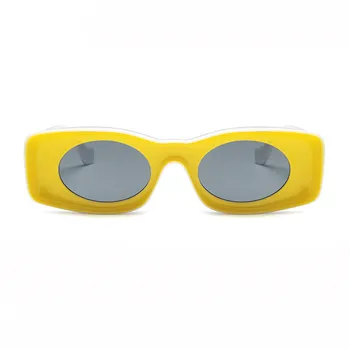 Dreptunghi Steampunk ochelari de Soare Femei Mici Epocă de Brand Designer de Ochelari de Soare Retro Galben doamnelor ochelari de soare Ochelari de sex Feminin Nuante