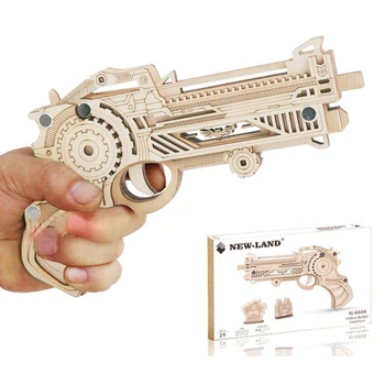 Lemn Desert Hawk Rubberband Arma Moale Arma Cu Glont 80 Jucărie Clasic De Puzzle De Asamblare Model Pentru Copii