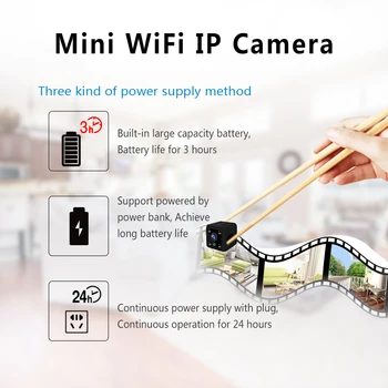 WIFI Camera IP HD 1080P camera Video de Supraveghere Senzor de Camera Viziune de Noapte la Distanță Monitor Mic Mini Camera Wireless cu Unghi Larg