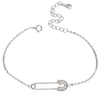 Real argint 925 delicate bijuterii personalizate micro pavate scântei cz ac de siguranță farmecul bratari de lanț pentru femei cadouri