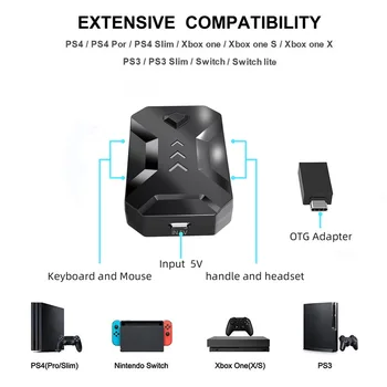 Mouse tastatura Adaptor Pentru PS4/Xbox/PS3/Comutator Controler Gamepad Convertor Cu Cască Vocea Buton Personalizat Consola Accesorii