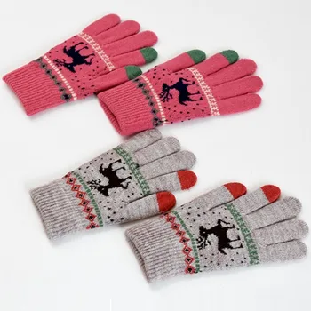 Moda Cerb Copii Mănuși de Crăciun Mănuși pentru Copii, Fete, Băieți, Femei și Bărbați de Iarnă Caldă Touch Ecran Mănuși cu un Deget