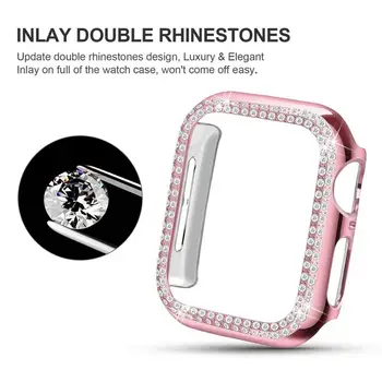 Diamant Caz+curea pentru iwatch trupa 42mm 38mm brățară din Oțel Inoxidabil correa apple watch 5 4 3 2+apple watch band 44mm 40mm