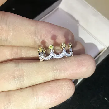 2019 Printesa Cubic Zirconia Inima Coroana de Bijuterii de Inel de Logodna Petrecere de Nunta Inele Pentru Femei Bijuterii de Nunta Cadouri de diamant