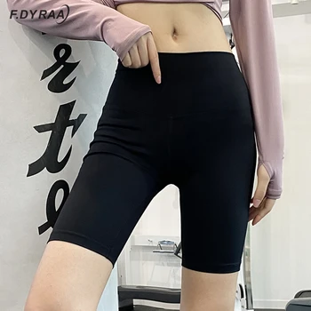 F. DYRAA Femei Antrenament sală de Gimnastică Yoga pantaloni Scurți 2020 Nou de sex Feminin cu Talie Înaltă Simplu Ghemuit Dovada de Fitness Antrenament Atletic pantaloni Scurți