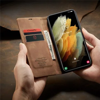 Pentru Samsung Galaxy S21 Ultra Piele Caz Magnetic Flip Cover Pentru Coque Samsung Galaxy S21+ Plus Etui Galaxy S21 5G Portofel Cazuri